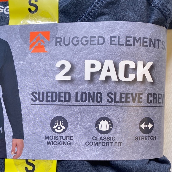 Rugged Elements Men's Long Sleeve Tee 2-Pack - Navy and Gray - Picture 3 of 5